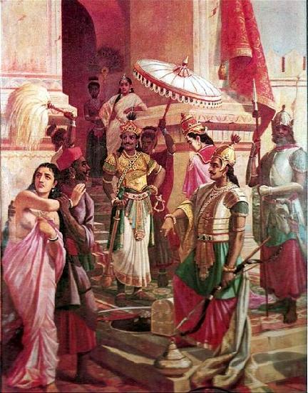Raja Ravi Varma Victory of Meghanada oil painting picture